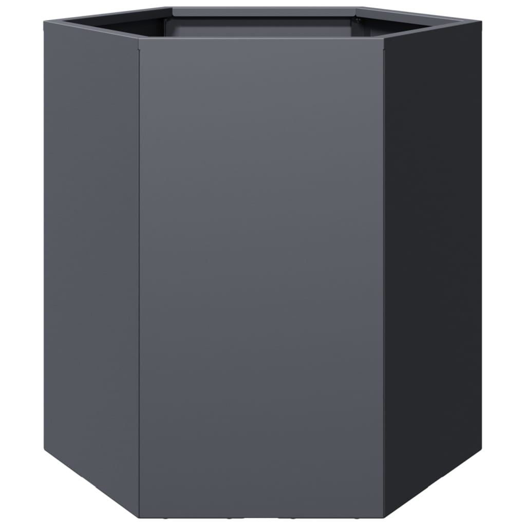 vidaXL Jardinières 2 pcs anthracite hexagone 46x40x45 cm acier