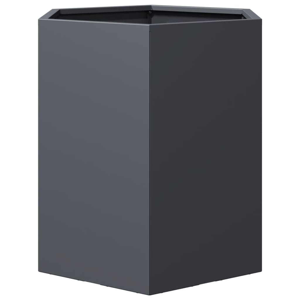vidaXL Jardinières 2 pcs anthracite hexagone 46x40x45 cm acier
