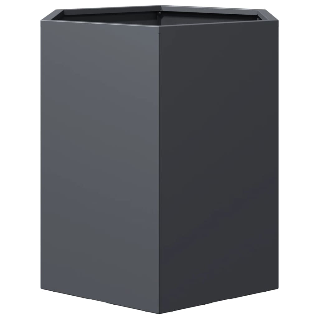 vidaXL Jardinières 2 pcs anthracite hexagone 46x40x45 cm acier