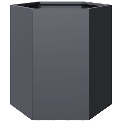 vidaXL Jardinières 2 pcs anthracite hexagone 46x40x45 cm acier