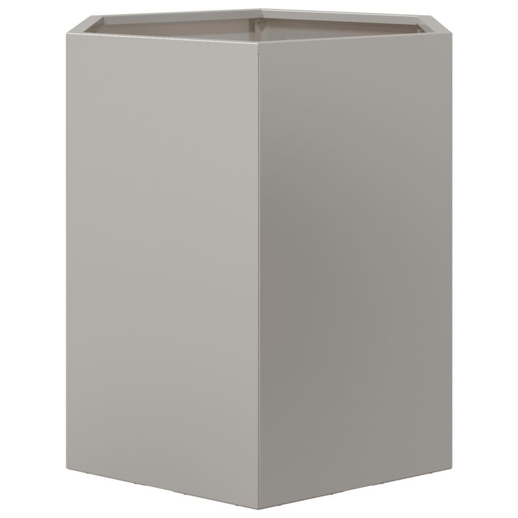 vidaXL Jardinières 2 pcs hexagone 46x40x45 cm acier inoxydable
