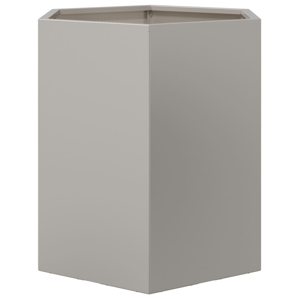 vidaXL Jardinières 2 pcs hexagone 46x40x45 cm acier inoxydable