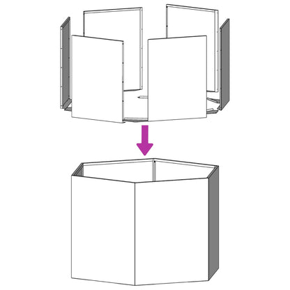 vidaXL Jardinières 2 pcs hexagone 46x40x45 cm acier inoxydable