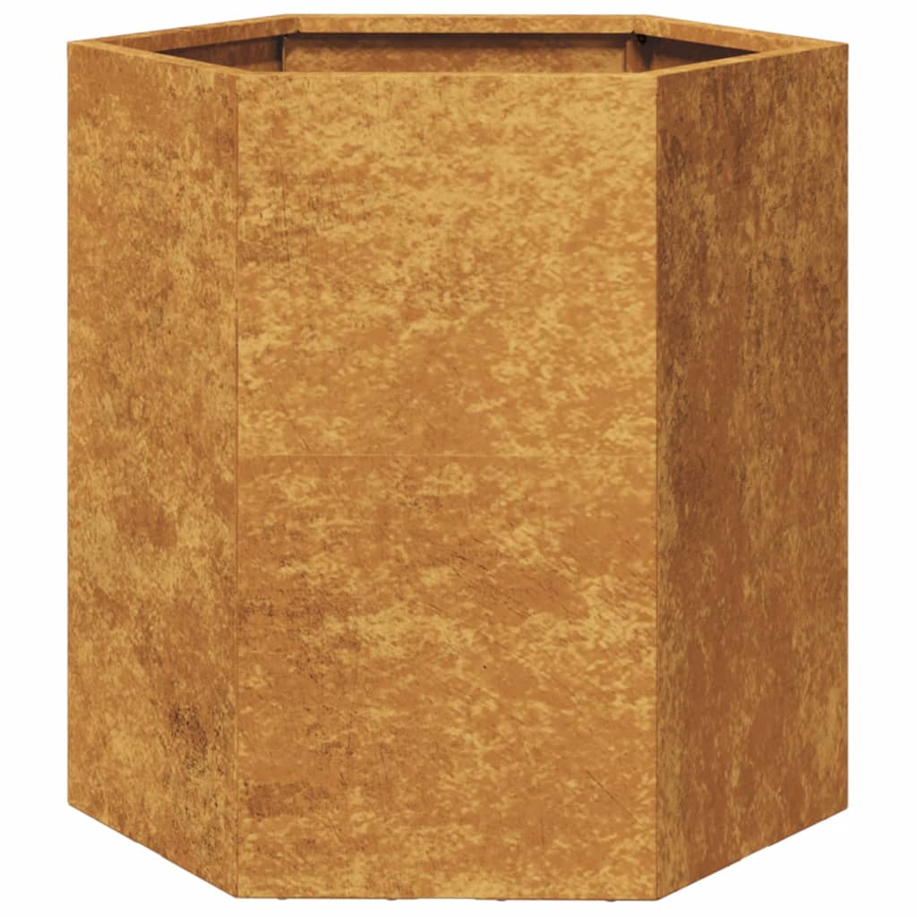 vidaXL Jardinières 2 pcs hexagone 46x40x45 cm acier corten