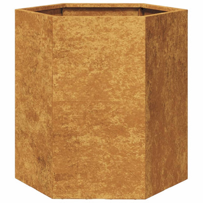 vidaXL Jardinières 2 pcs hexagone 46x40x45 cm acier corten