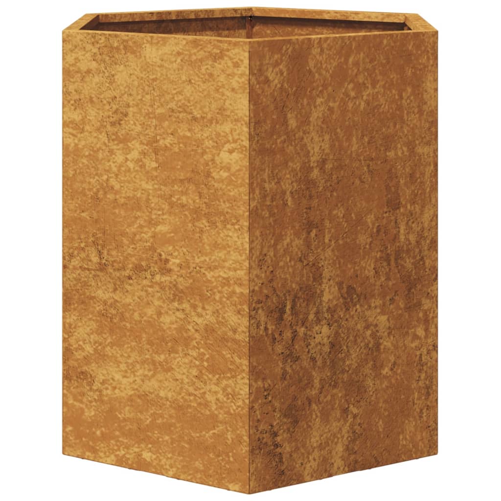 vidaXL Jardinières 2 pcs hexagone 46x40x45 cm acier corten