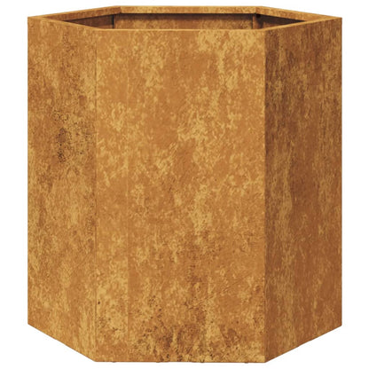 vidaXL Jardinières 2 pcs hexagone 46x40x45 cm acier corten