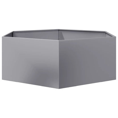 vidaXL Jardinière hexagone 138x120x45 cm acier galvanisé