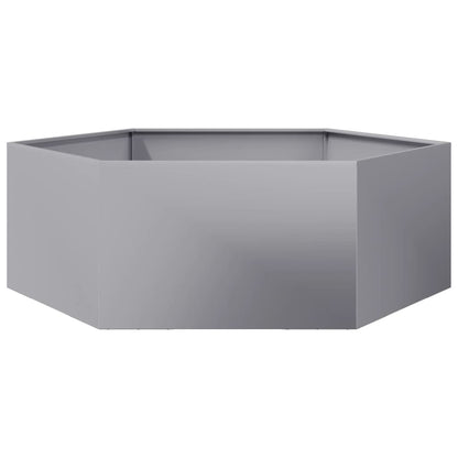 vidaXL Jardinière hexagone 138x120x45 cm acier galvanisé