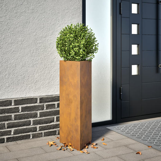 vidaXL Jardinières 2 pcs triangulaire 30x26x75 cm acier corten