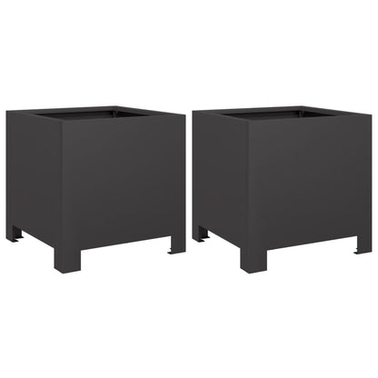 vidaXL Jardinières 2 pcs noir 30x30x30 cm acier