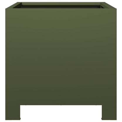 vidaXL Jardinière vert olive 30x30x30 cm acier