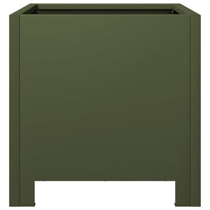 vidaXL Jardinière vert olive 30x30x30 cm acier