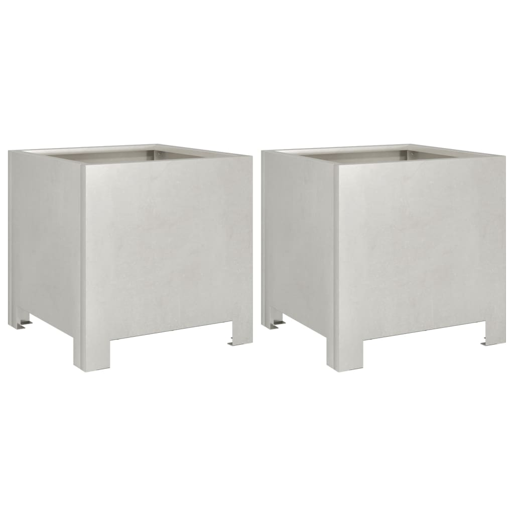 vidaXL Jardinières 2 pcs 30x30x30 cm acier inoxydable