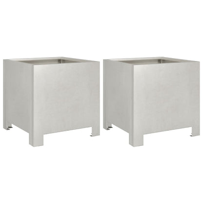 vidaXL Jardinières 2 pcs 30x30x30 cm acier inoxydable