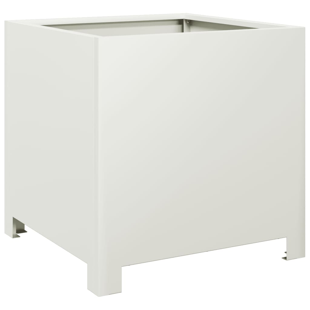 vidaXL Jardinières 2 pcs blanc 40x40x40 cm acier