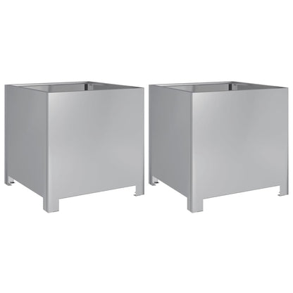 vidaXL Jardinières 2 pcs 40x40x40 cm acier galvanisé