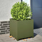 vidaXL Jardinière vert olive 50x50x50 cm acier