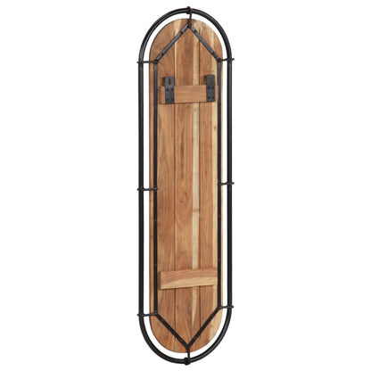 vidaXL Porte-manteaux muraux et 4 crochets 2 pcs bois massif d'acacia