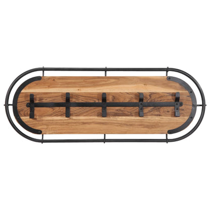 vidaXL Porte-manteau mural avec 5 crochets bois massif d'acacia