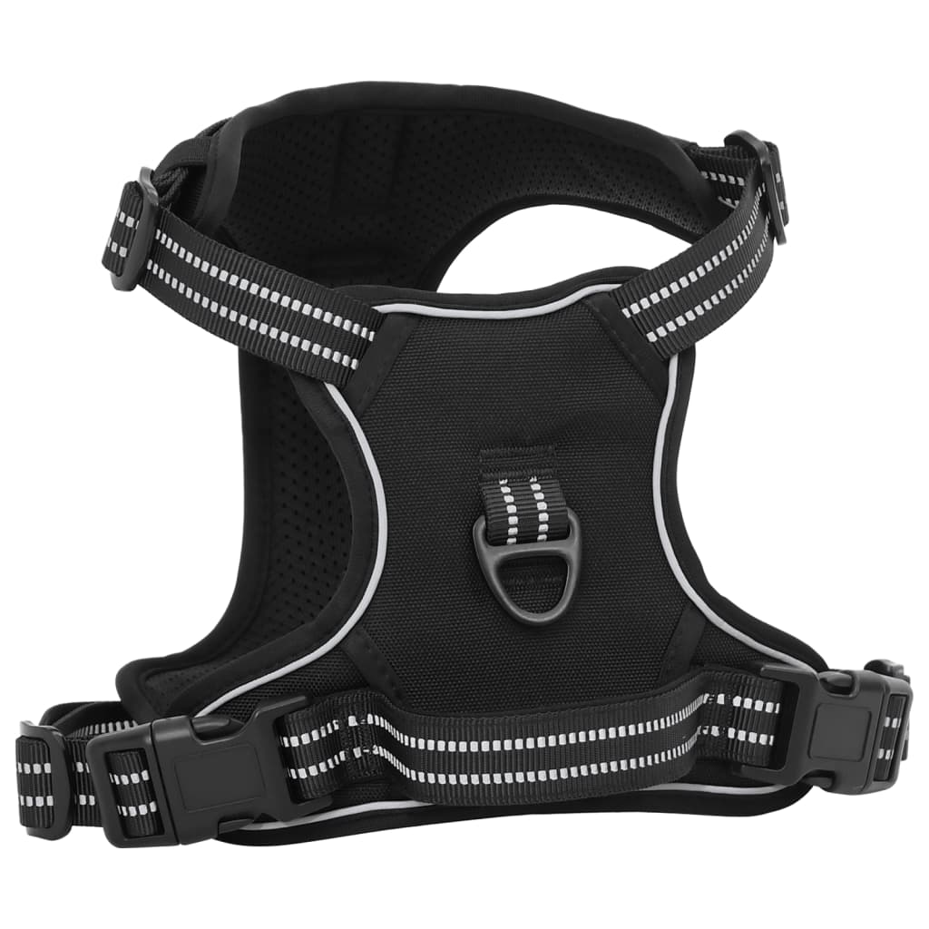 vidaXL Harnais pour chien avec bandes réfléchissantes réglables noir S