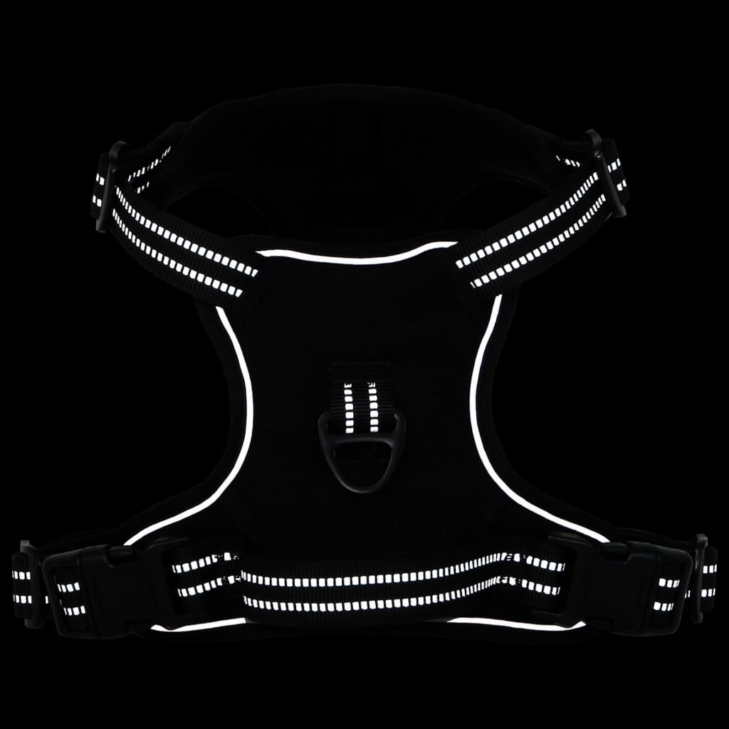 vidaXL Harnais pour chien avec bandes réfléchissantes réglables noir S