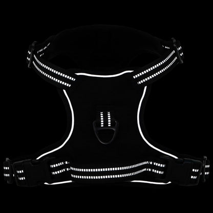 vidaXL Harnais pour chien avec bandes réfléchissantes réglables noir S