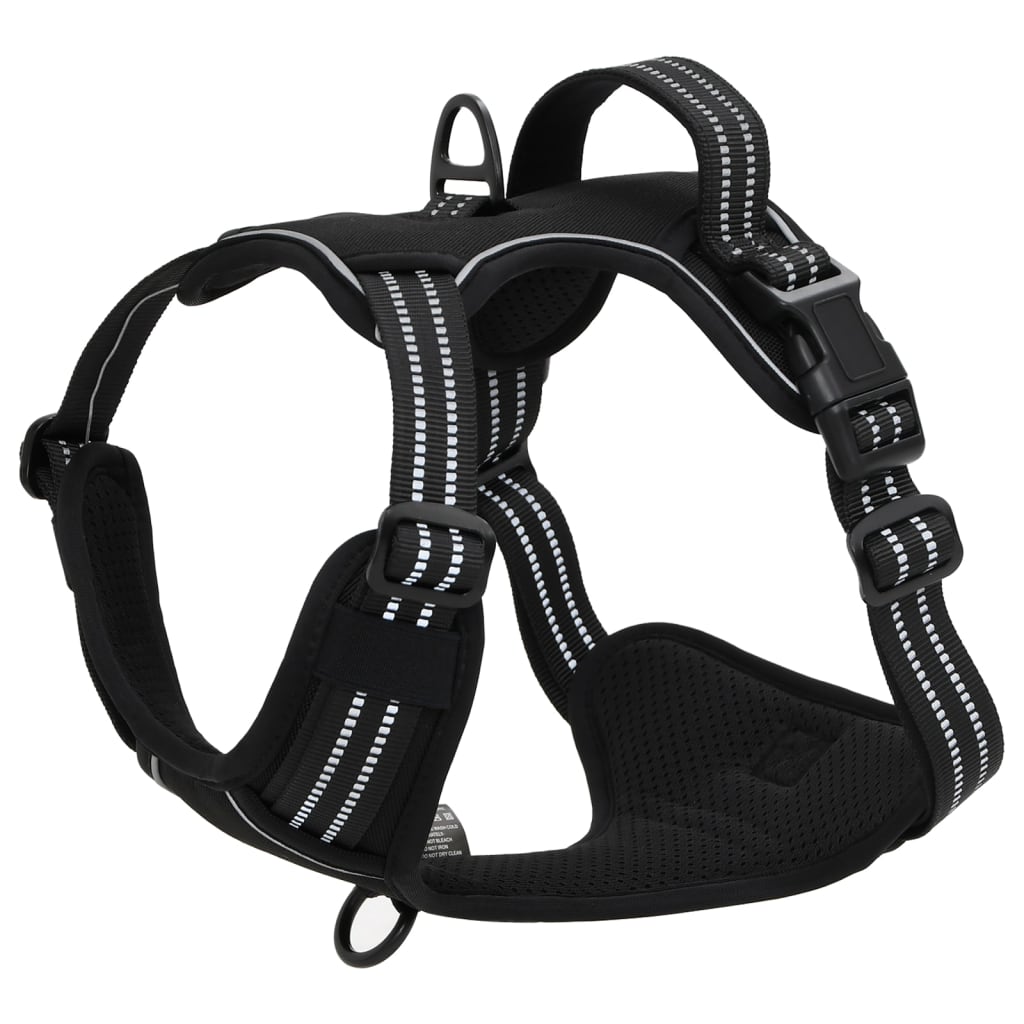 vidaXL Harnais pour chien avec bandes réfléchissantes réglables noir S