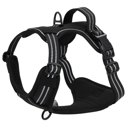 vidaXL Harnais pour chien avec bandes réfléchissantes réglables noir S