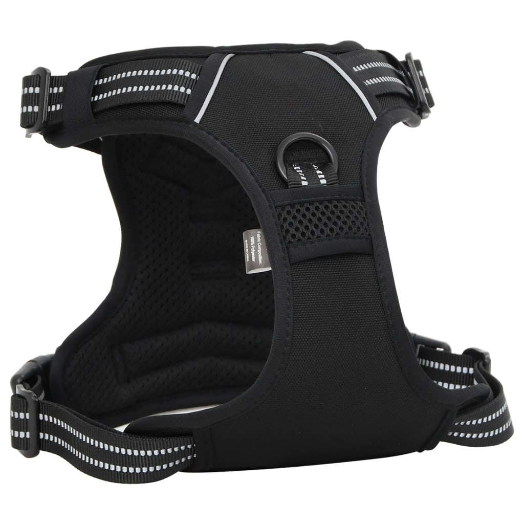 vidaXL Harnais pour chien avec bandes réfléchissantes réglables noir S