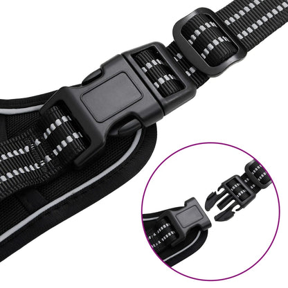 vidaXL Harnais pour chien avec bandes réfléchissantes réglables noir S