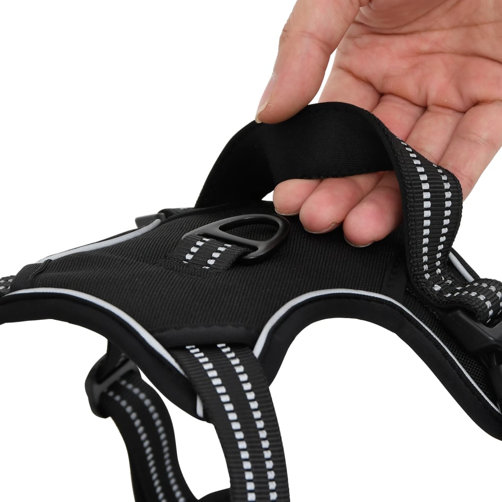 vidaXL Harnais pour chien avec bandes réfléchissantes réglables noir S