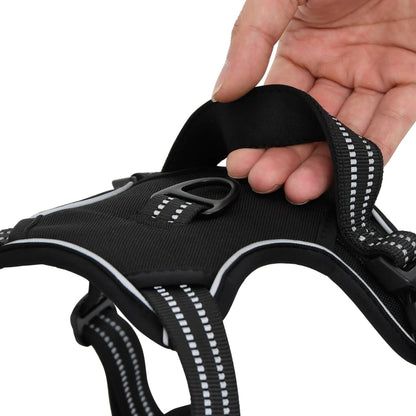vidaXL Harnais pour chien avec bandes réfléchissantes réglables noir S