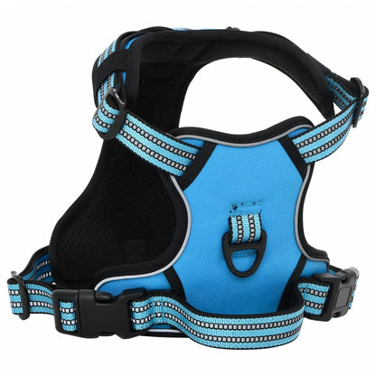 vidaXL Harnais pour chien avec bandes réfléchissantes réglables bleu S