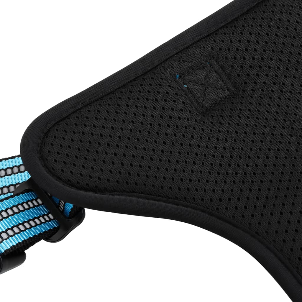 vidaXL Harnais pour chien avec bandes réfléchissantes réglables bleu S