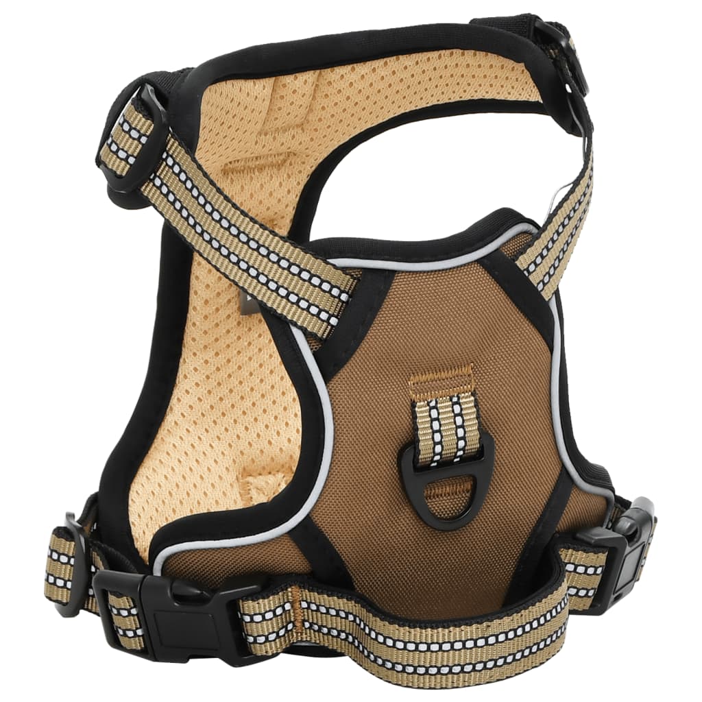 vidaXL Harnais pour chien et bandes réfléchissantes réglables marron S