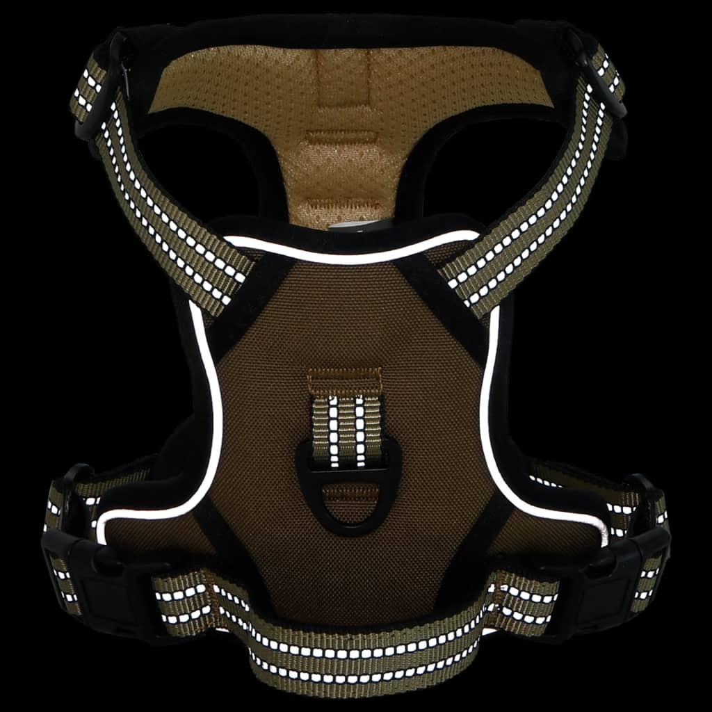 vidaXL Harnais pour chien et bandes réfléchissantes réglables marron S