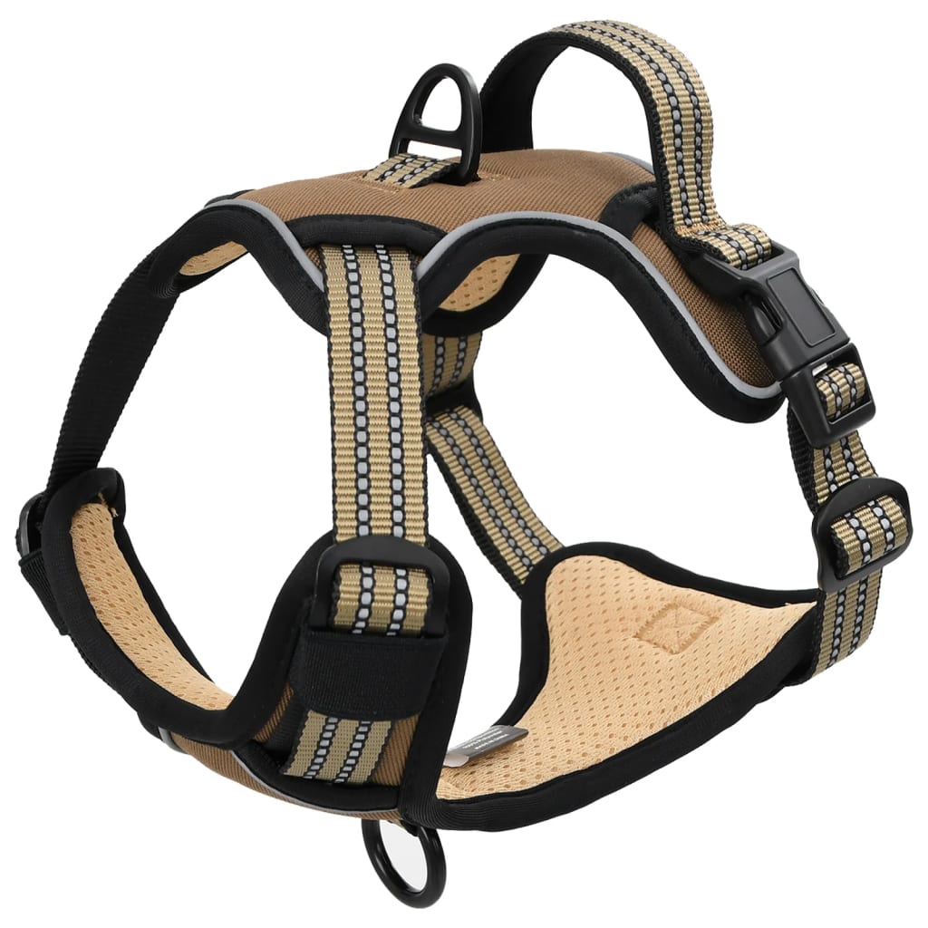 vidaXL Harnais pour chien et bandes réfléchissantes réglables marron S