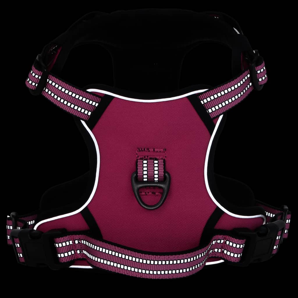 vidaXL Harnais pour chien avec bandes réfléchissantes réglables rose S