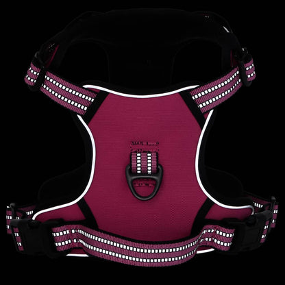 vidaXL Harnais pour chien avec bandes réfléchissantes réglables rose S