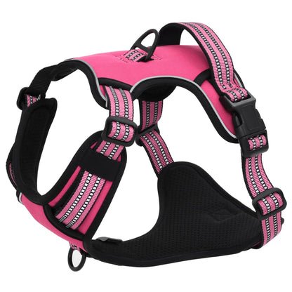vidaXL Harnais pour chien avec bandes réfléchissantes réglables rose S