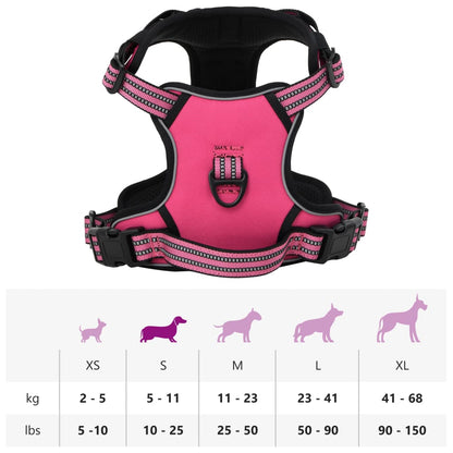 vidaXL Harnais pour chien avec bandes réfléchissantes réglables rose S