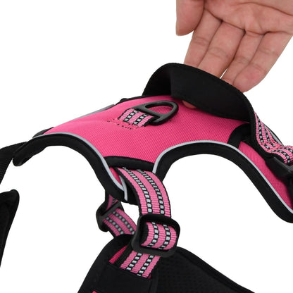 vidaXL Harnais pour chien avec bandes réfléchissantes réglables rose M