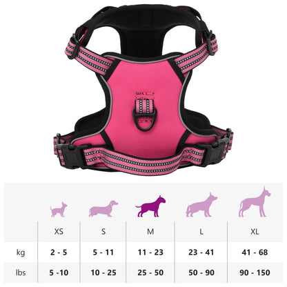 vidaXL Harnais pour chien avec bandes réfléchissantes réglables rose M