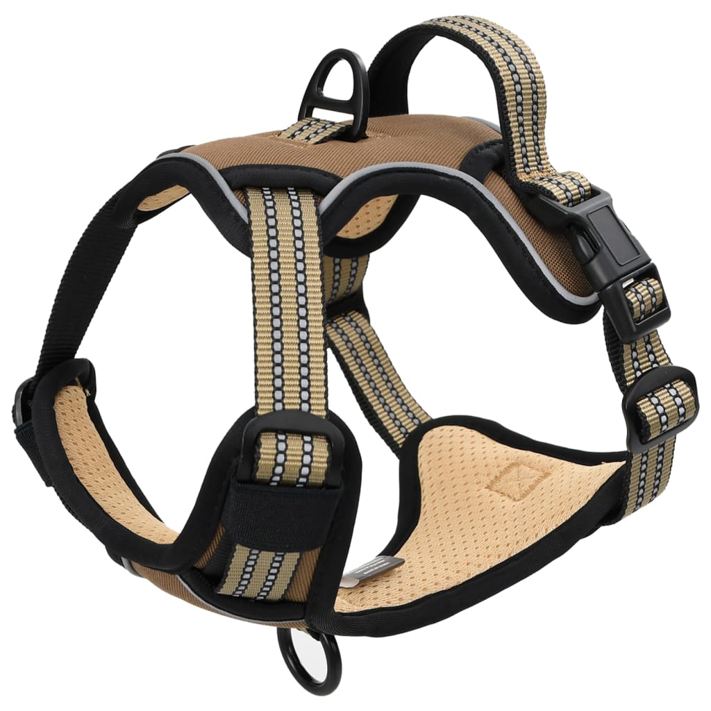 vidaXL Harnais pour chien et bandes réfléchissantes réglables marron L