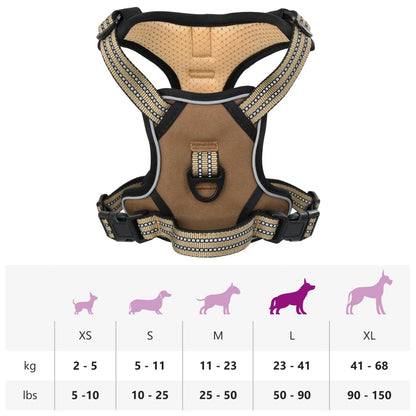 vidaXL Harnais pour chien et bandes réfléchissantes réglables marron L