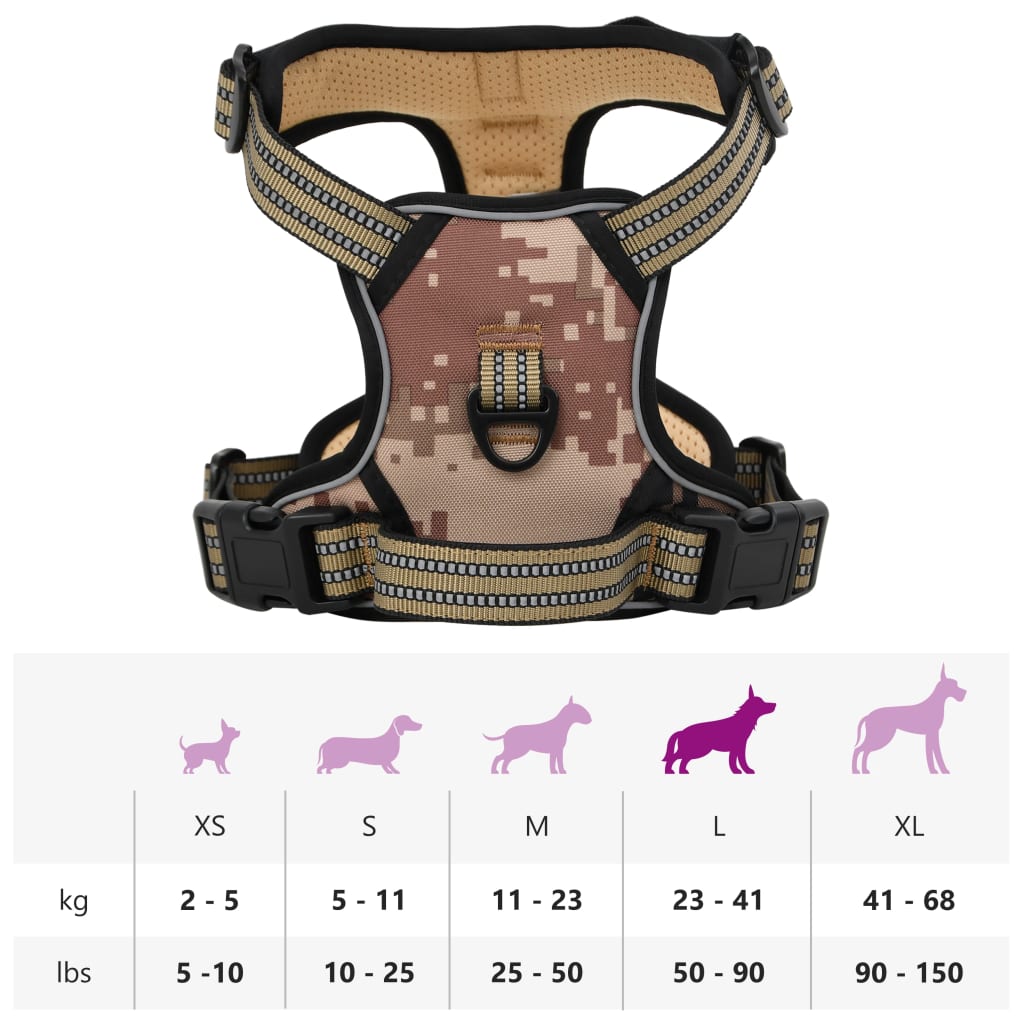 vidaXL Harnais pour chien avec bandes réfléchissantes réglables L