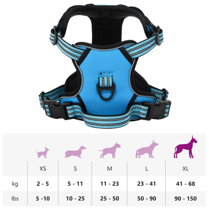 vidaXL Harnais pour chien et bandes réfléchissantes réglables bleu XL