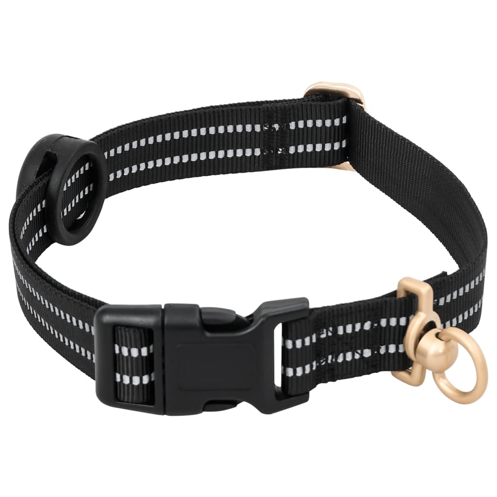 vidaXL Harnais pour chien avec laisse et collier réglables noir S