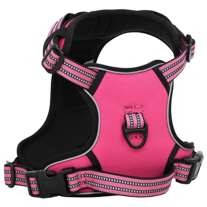 vidaXL Harnais pour chien avec laisse et collier réglables rose S